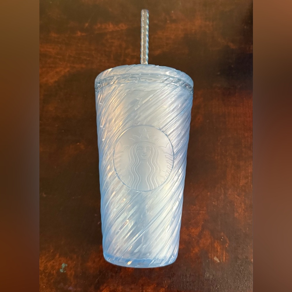 Starbucks Iridescent Light Blue Swirl Tumbler